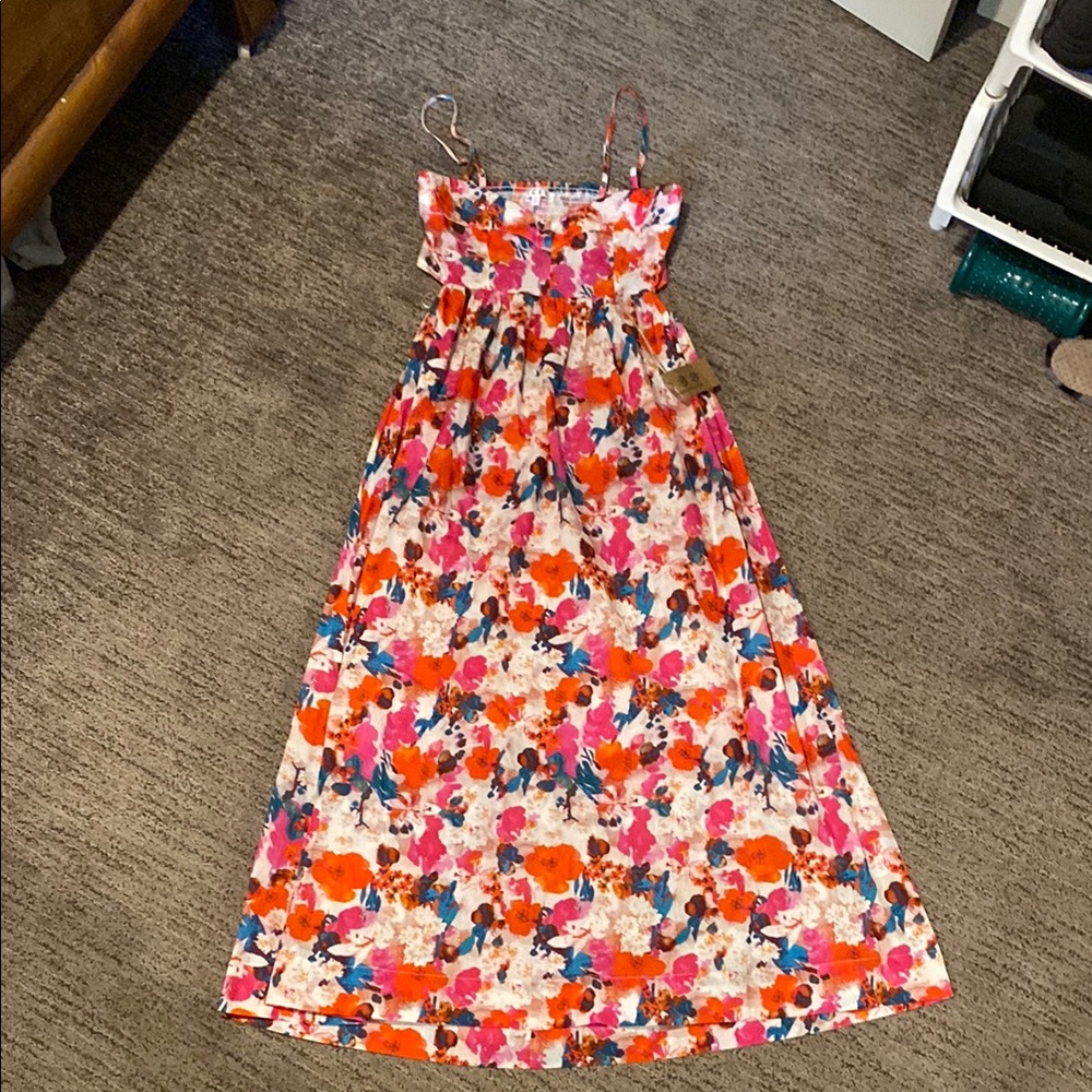 Floral Maxi Dress with Spaghetti Straps